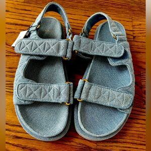 Mango dad sandals, denim, 38 (7.5) , never worn